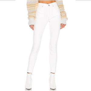 Hudson Barbara White High Waisted Super Skinny Jeans
